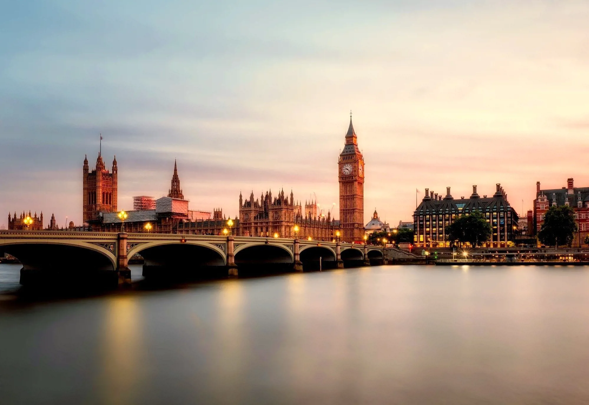 Panorama view of Big Ben and River Thames